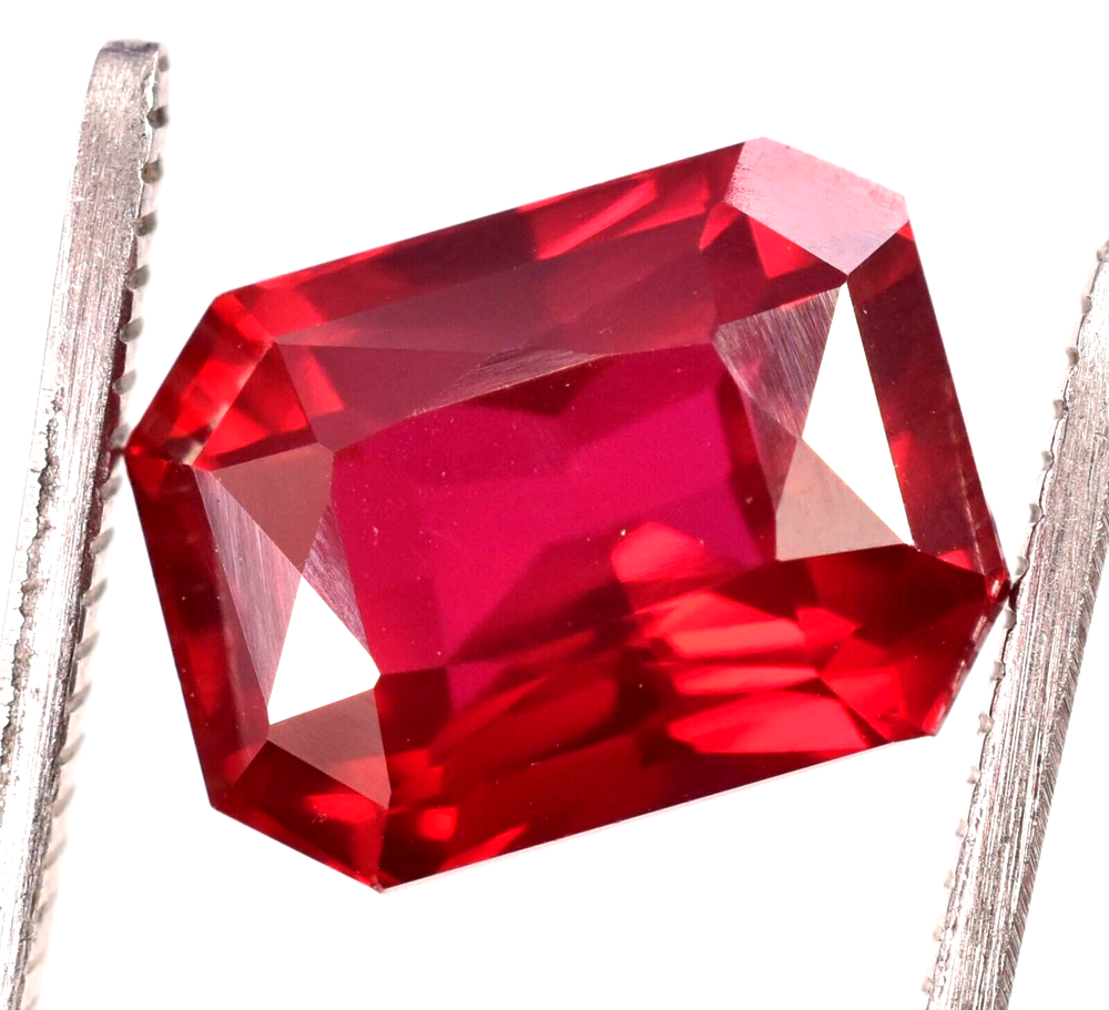 8.80Ct Certified Pigeon Blood Red Ruby Loose Gemstone Emerald Cut