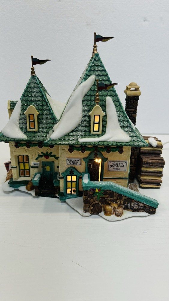 Dept 56 North Pole Series “Elsies Gingerbread Shop” 56398 Smoking Chimney READ