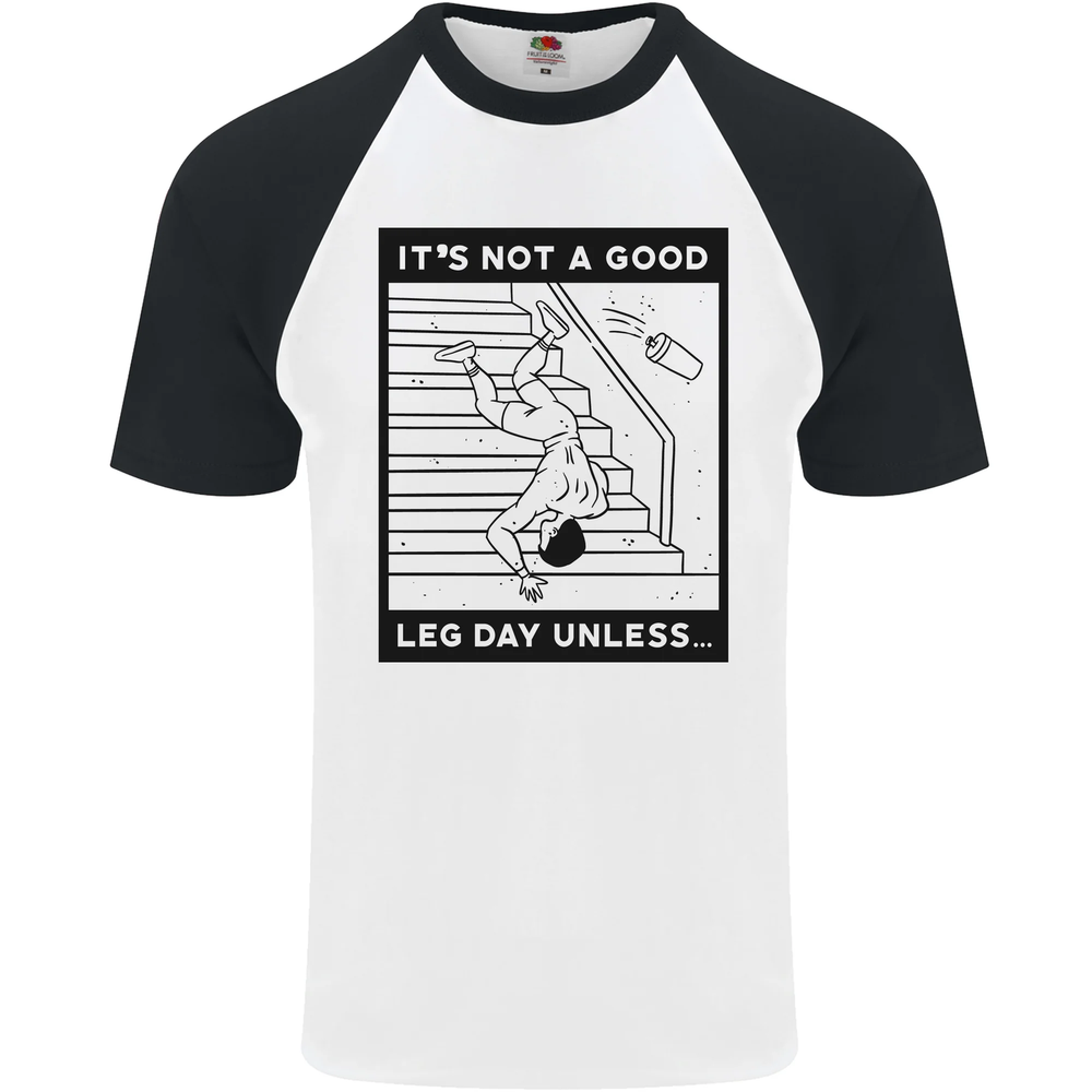 Leg Day Funny Gym Bodybuilding Training Top Mens S/S Baseball T-Shirt