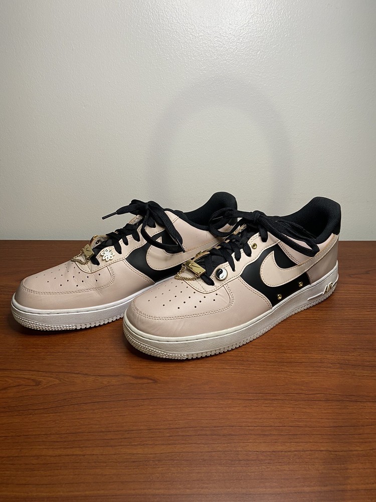 Nike Air Force 1 '07 Particle Beige Black Pins DA8571-200 Mens Size 11 Shoes
