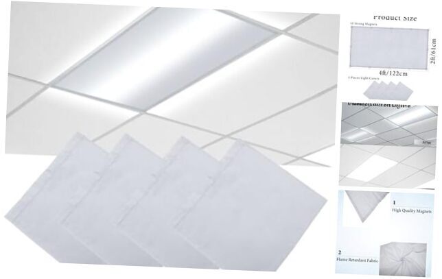 Pcs Fluorescent Light Covers x 2 Feet Magnetic Light Covers for Ceiling 4 Grey