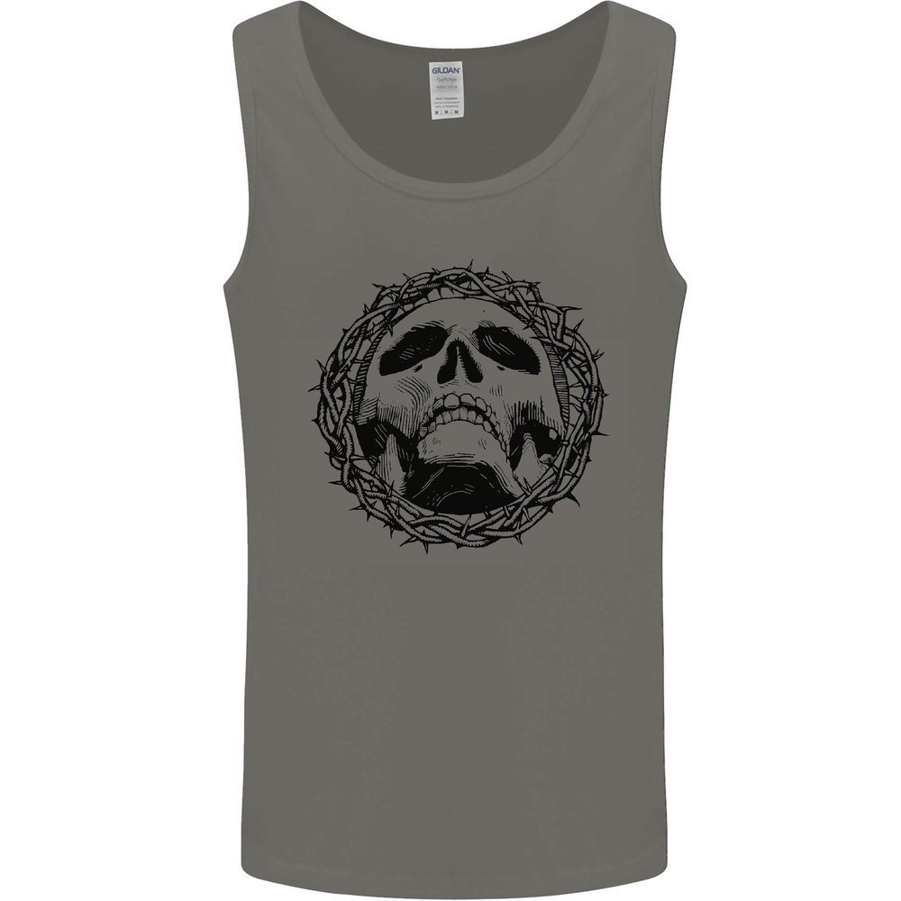 A Skull in Thorns Gothic Christ Jesus Mens Vest Tank Top
