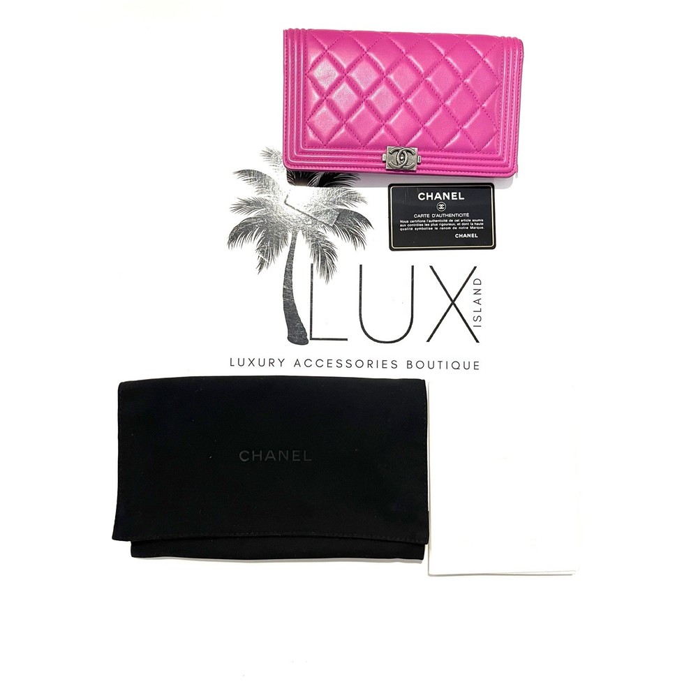 CHANEL 2014 Interlocking CC Pink Continental Wallet