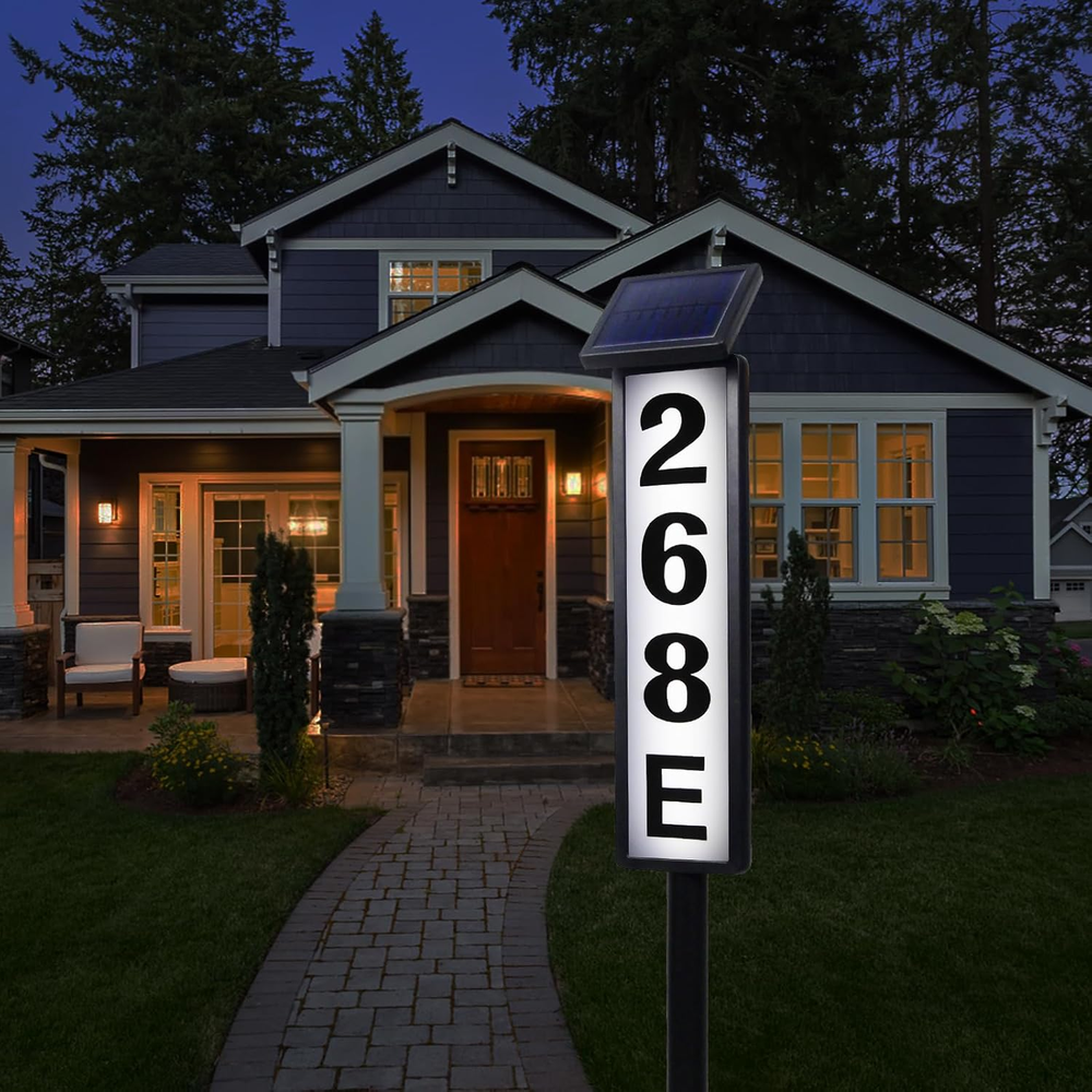 Solar Address Sign Lighted Solar House Numbers for outside Address Plaques for H