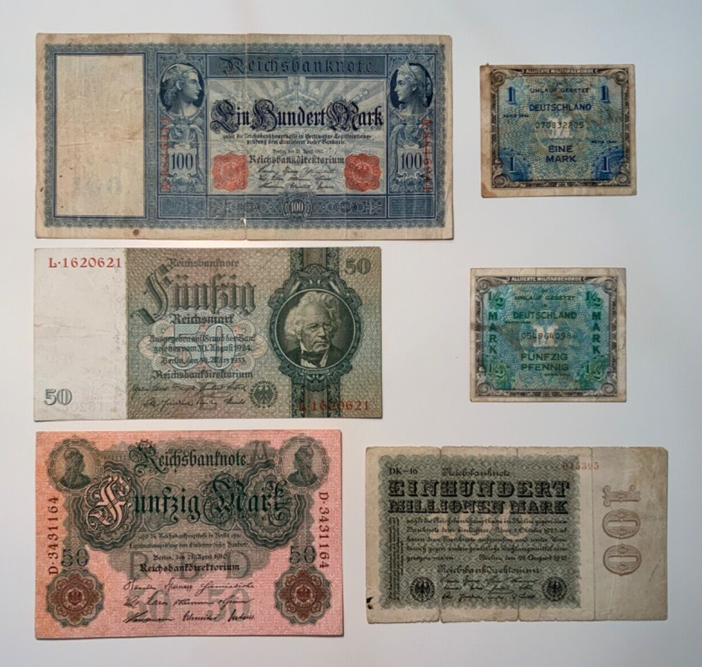 Vintage banknote lot from Germany.