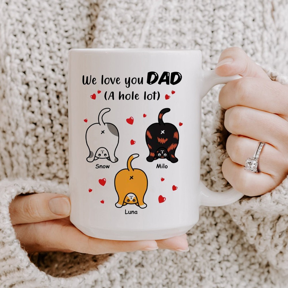 Personalized Gift For Cat Dad Cat Mom Gift Love You A Hole Lot Mug Gift Ideas