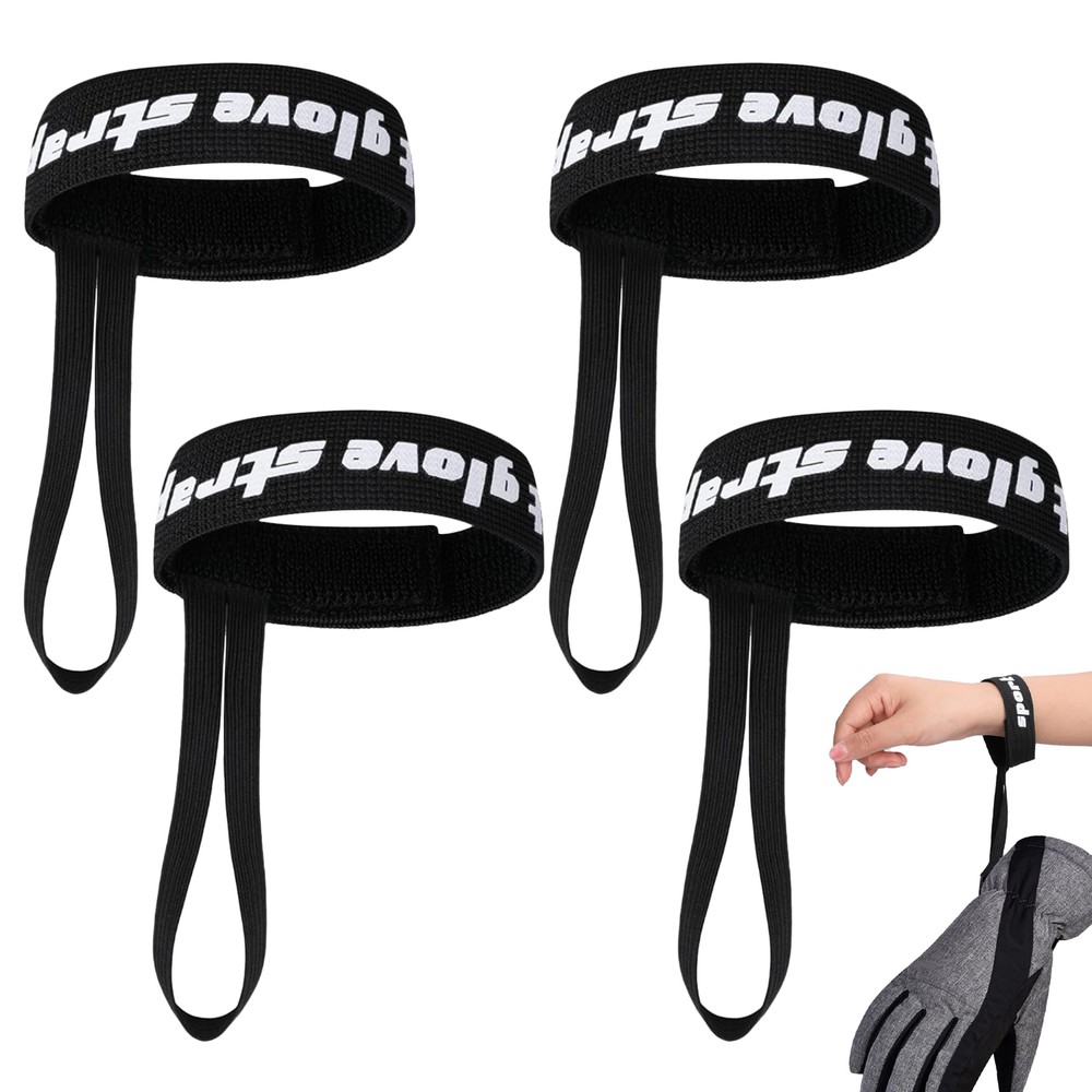 4PC Sport Gloves Safety Strap Men Women Ski Gloves Elastic Wrist Leash Handcuffs