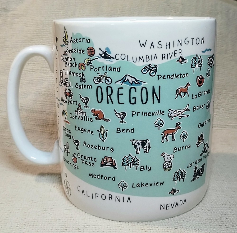 222 Fifth My Place Oregon State USA Map Mug Extra Large 28 ounce Coffee Tea
