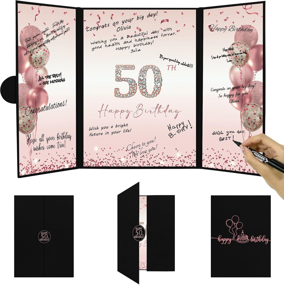 Rose Gold 50th Birthday Party Decorations for Women - Happy 50th Birthday Theme