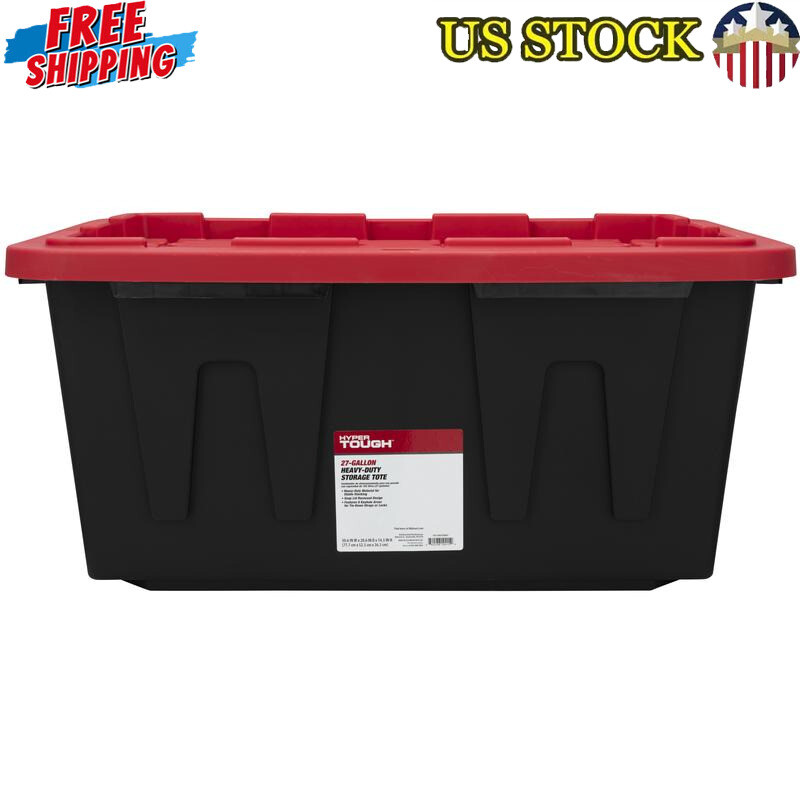 27 Gal Stackable Plastic Storage Bin with Snap Lid - Durable Organizing Tote