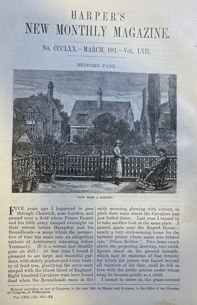 1881 Bedford Park London England Tower House Queen Anne Gardens Tabard Inn