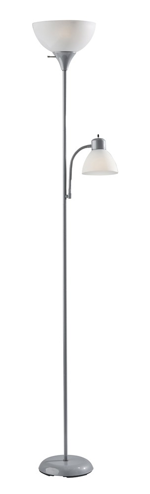 72-Inch Silver Combo Floor Lamp with Reading Light in Modern Sleek Design  