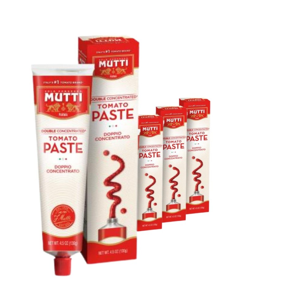 Mutti Double Concentrated Tomato Paste (Doppio 4.5 Ounce (Pack of 4)