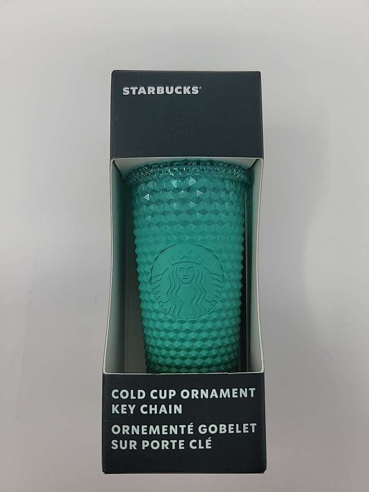 Starbucks 2022 Holiday Mint Green Studded Cold Cup Ornament Keychain