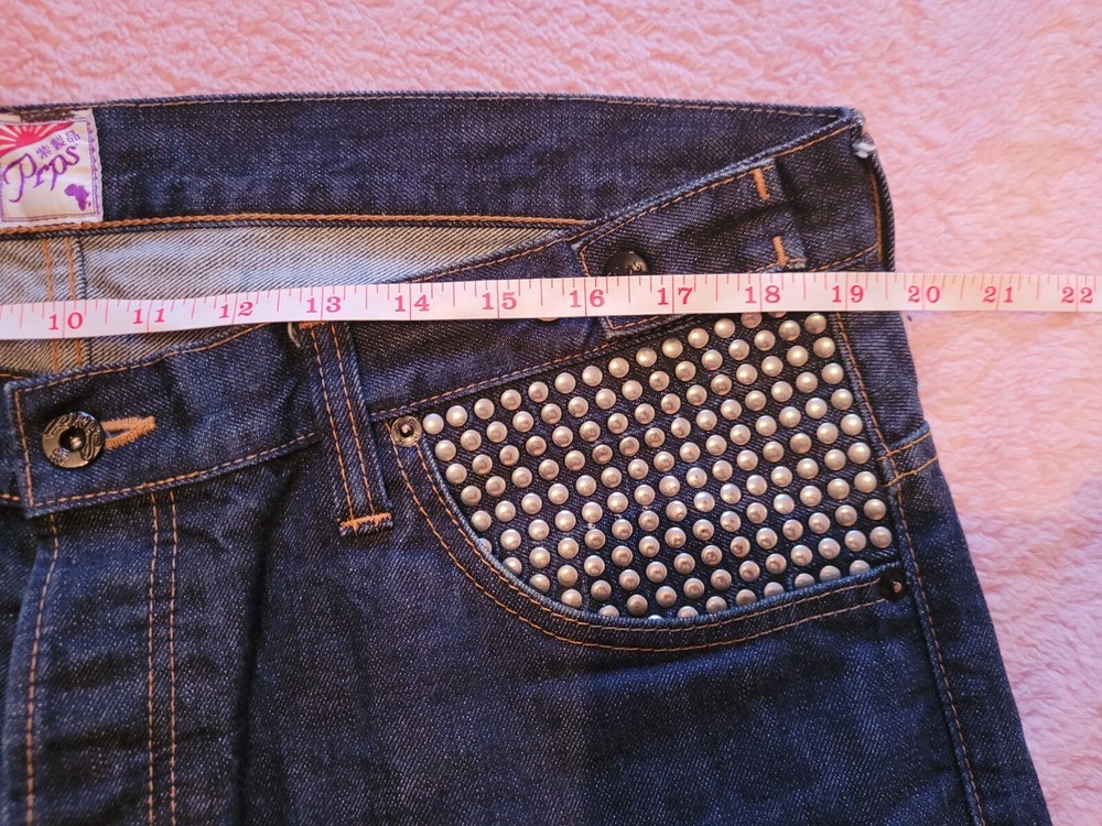 Rare Studded PRPS Mainline For Xile GTO Bootcut Leg Denim Jeans 36  Dark Indigo