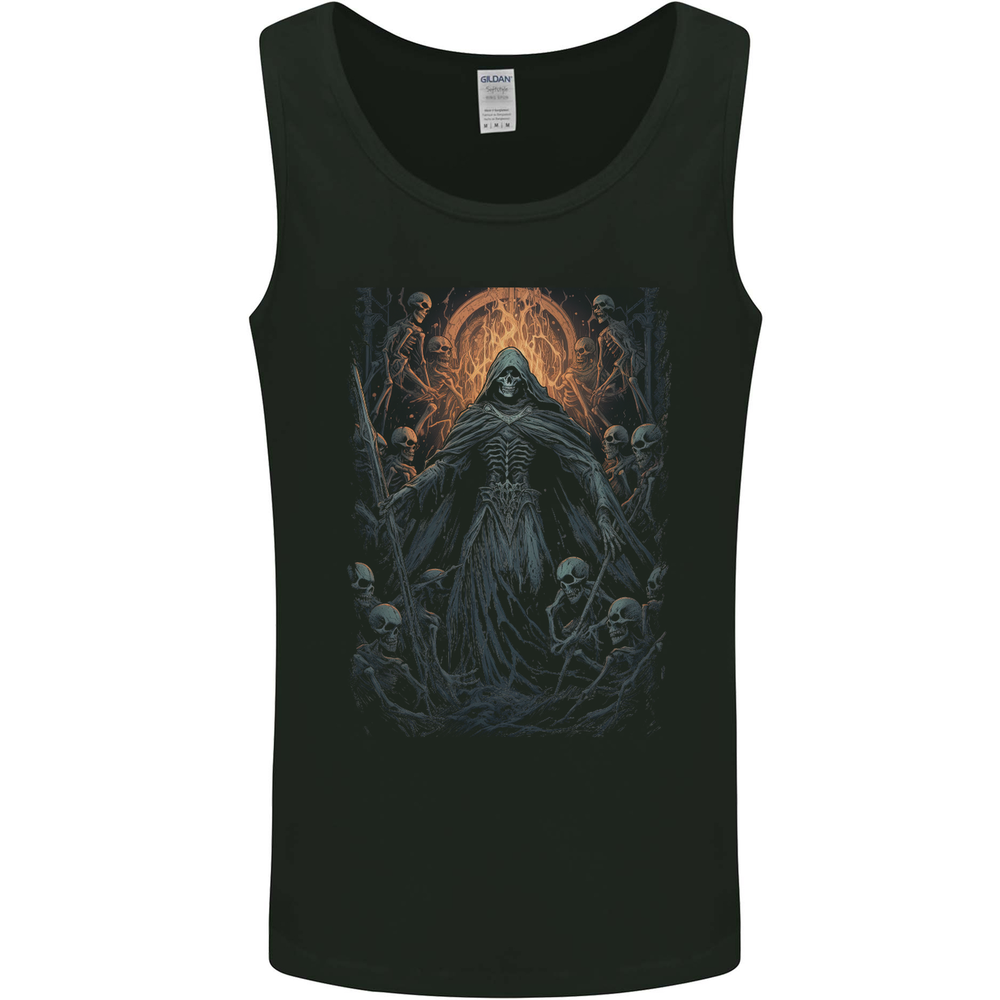Skulls of Hell Grim Reaper Mens Vest Tank Top