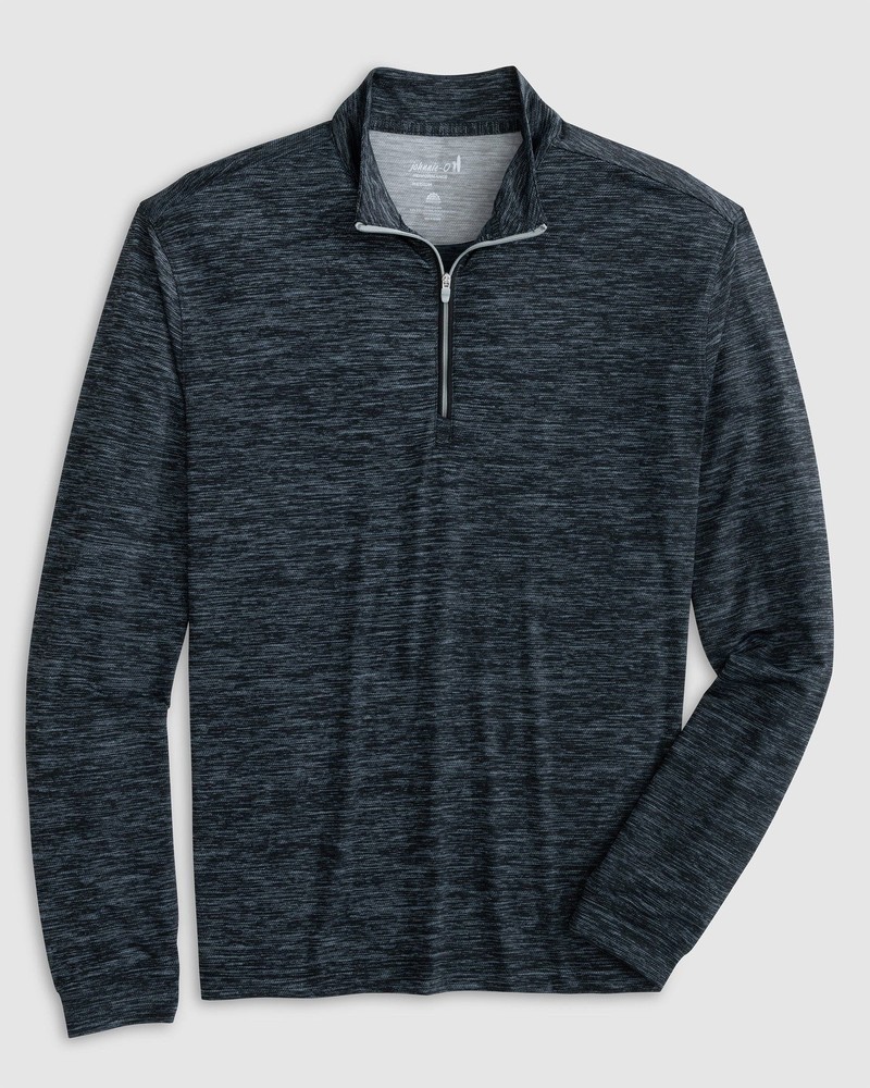 johnnie-O Glades Performance 1/4 Zip Pullover - Back Logo Heather Black Size S