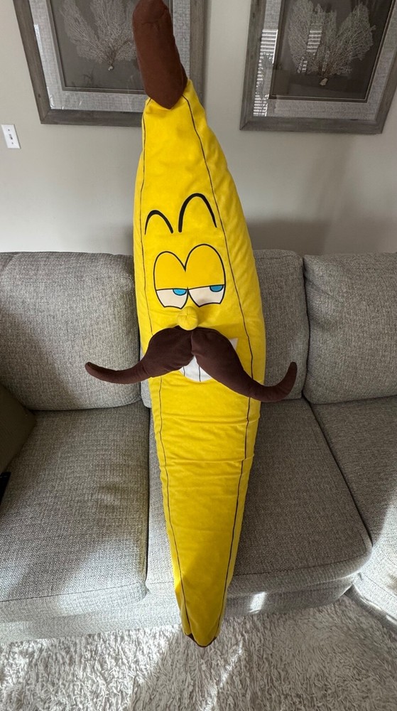 Giant Banana With Mustache Plush 55