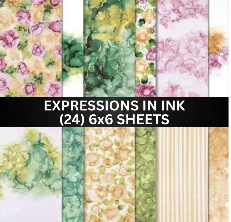 Stampin Up EXPRESSIONS IN INK SPECIALTY Designer Series Paper - (24) 6x6 Sheets