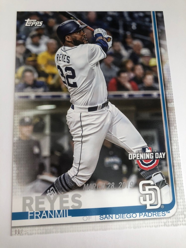 2019 Topps Opening Day Jumbo 5x7 Franmil Reyes Padres 125 01/49 Rare Parallel
