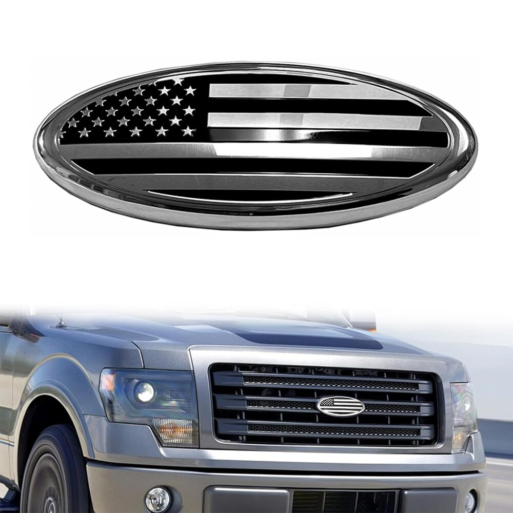 For Ford F-150 2004-2014 9inch Front Grille Tailgate Emblem US Flag Oval Badge