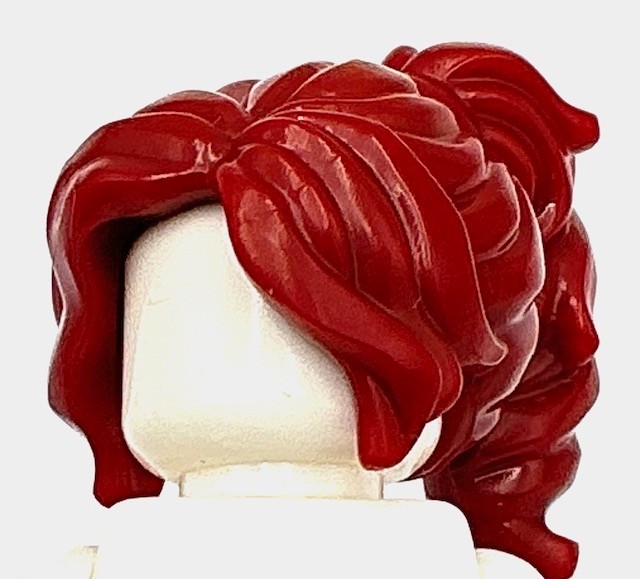 Lego New Dark Red Minifigure Hair Female Long Wavy w/ Ponytail Part