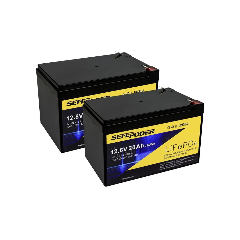12V 20Ah Lithium LiFePO4 Deep Cycle Battery 2 Pack, 4000+ Cycles Rechargeable...