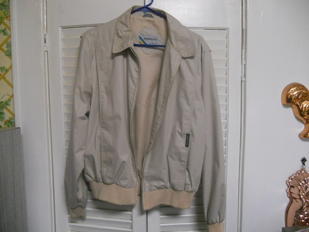 Vintage 80s 90s Members Only Jacket Mens Size 44 Large Khaki Beige-image