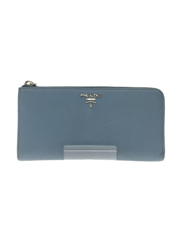 PRADA Blue PVC Long Wallet for Women Solid Color Luxury Design