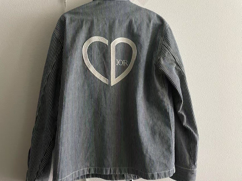Dior Valentine Striped Denim Jacket Size 48