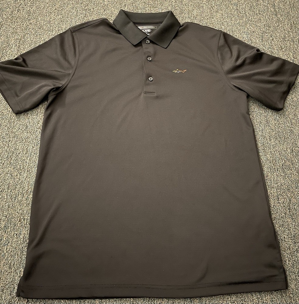 Greg Norman Play Dry Men's Black Golf Polo Shirt Size M Medium