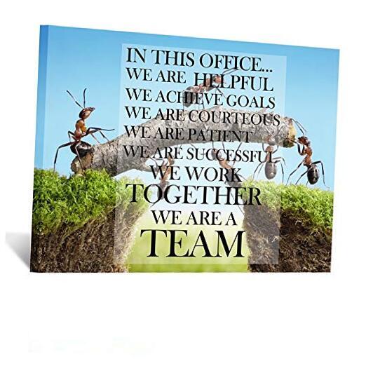 Canvas Quotes Office Inspirational Sayings Words Wall Decor Teamwork