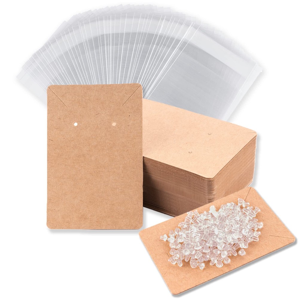 100 Pcs Earring Display Cards with Jewelry Packaging for Necklaces