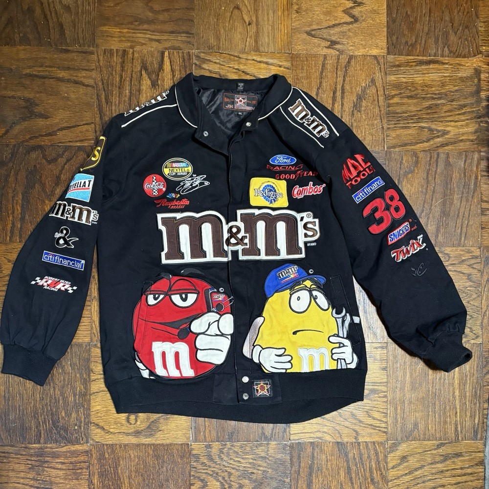 Vintage M&Ms Nascar Racing Jacket Elliot Sadler #38 JH Design Mens 3XL