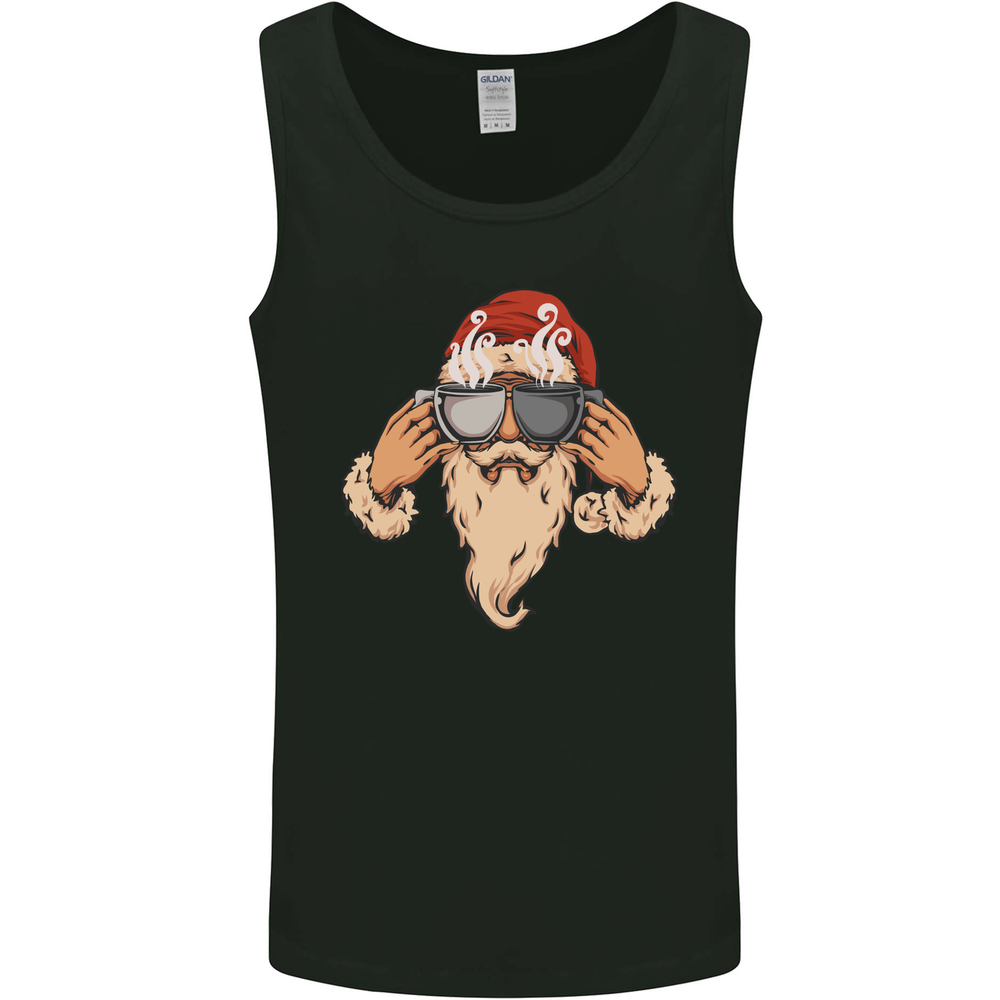 Santa Claus Coffee Funny Christmas Mens Vest Tank Top