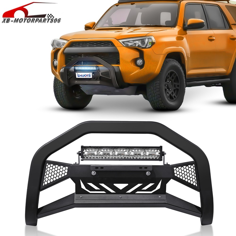 Bull Bar Front Grille Guard Bumper W/ LED Light Bar For 2010-2024 Toyota 4Runner