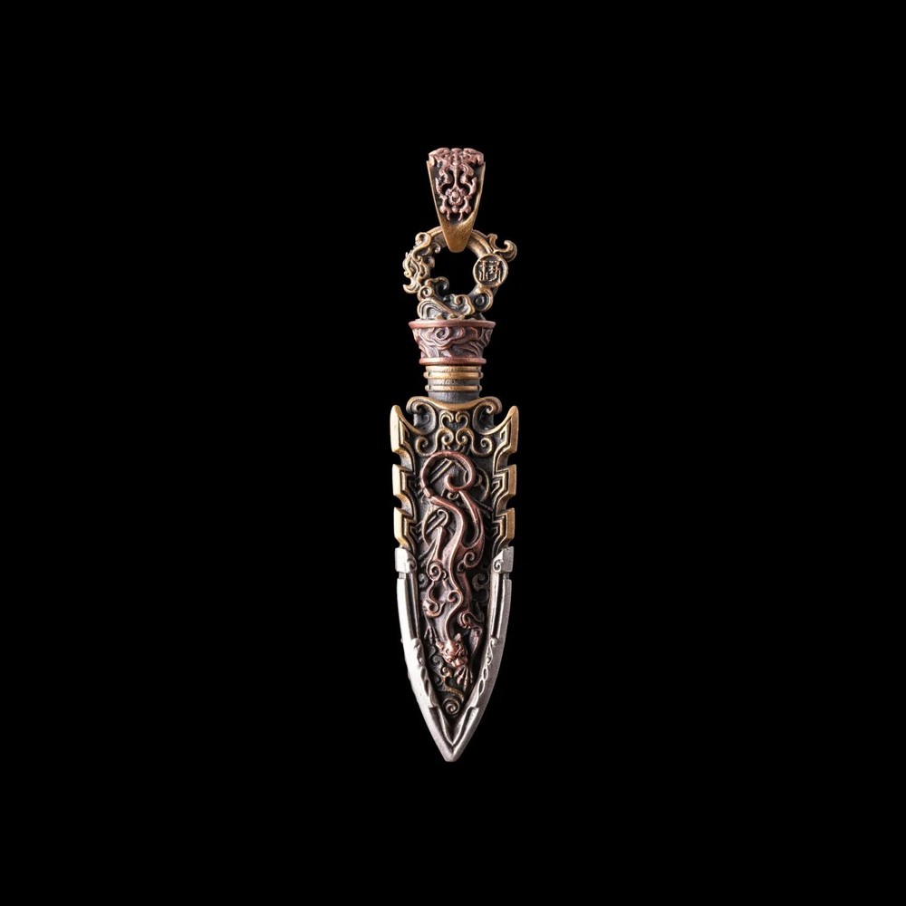 Brass Arrowhead Capsule Pendant