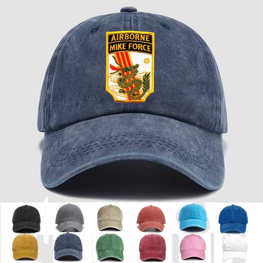 Custom Embroidered Hat Airborne Mike Force - Vietnam, Veteran Cap, Trucker Hat