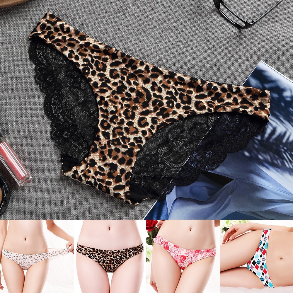 Sexy Womens Underwear Pants Print,S-2XL Seamless Bikini Slim Thong Briefs