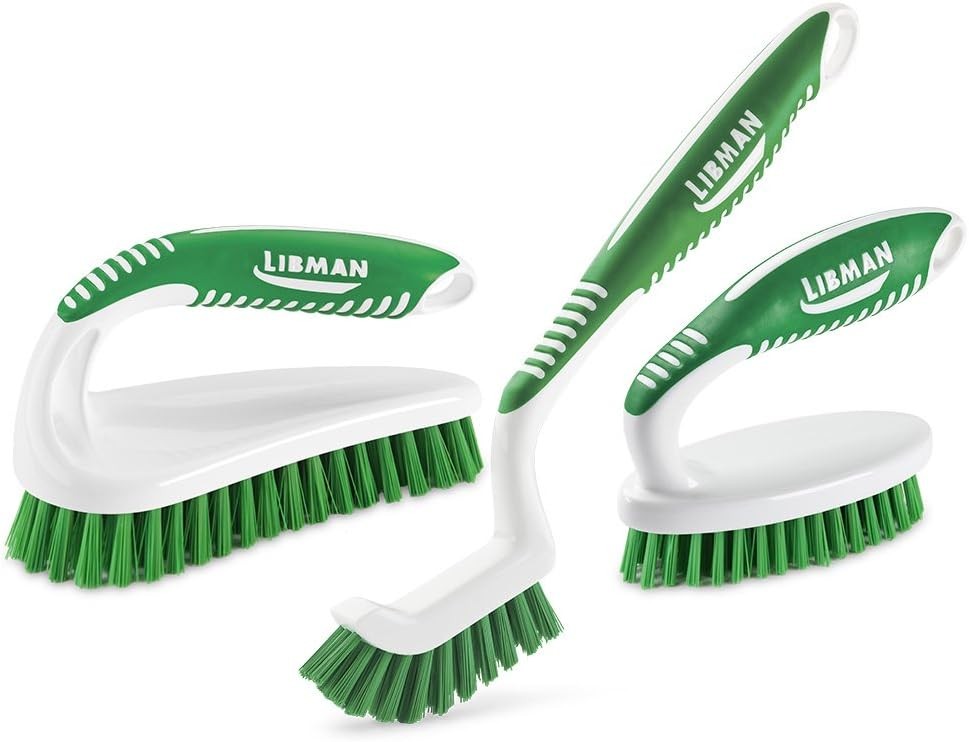 Libman Scrub Brush Kit – Three Different Durable Brushes for Grout Tile Bath