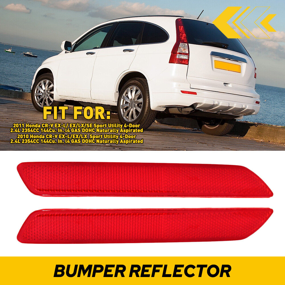 CR-V 2010-2011 Red Rear Bumper Reflector Lights Trim Pair for SE EX-L