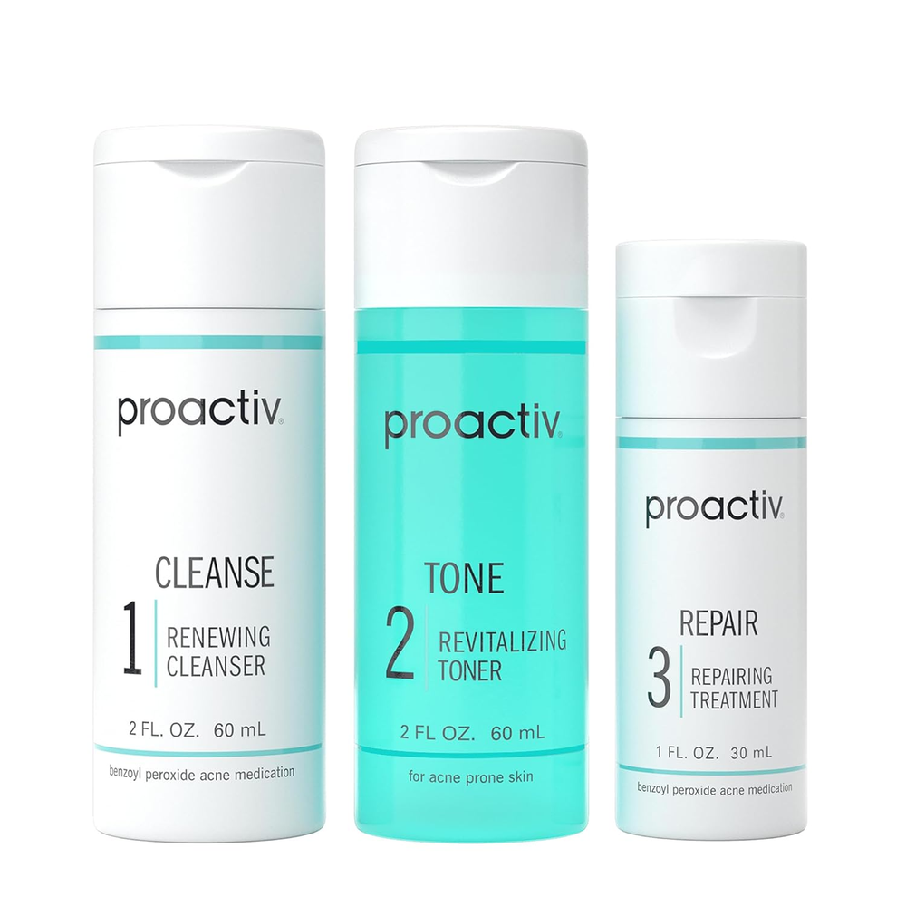 3 Step Acne Treatment - Benzoyl Peroxide Face Wash, Repairing Acne Spot Treatmen
