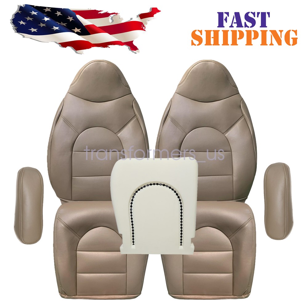1999-2000 Ford F250 Lariat FX4 Tan Front Seat Covers Top & Bottom