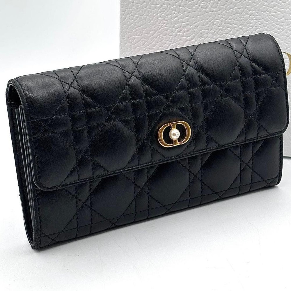 Dior Jolly Resin Pearl Canage Long Wallet Pre-Owned