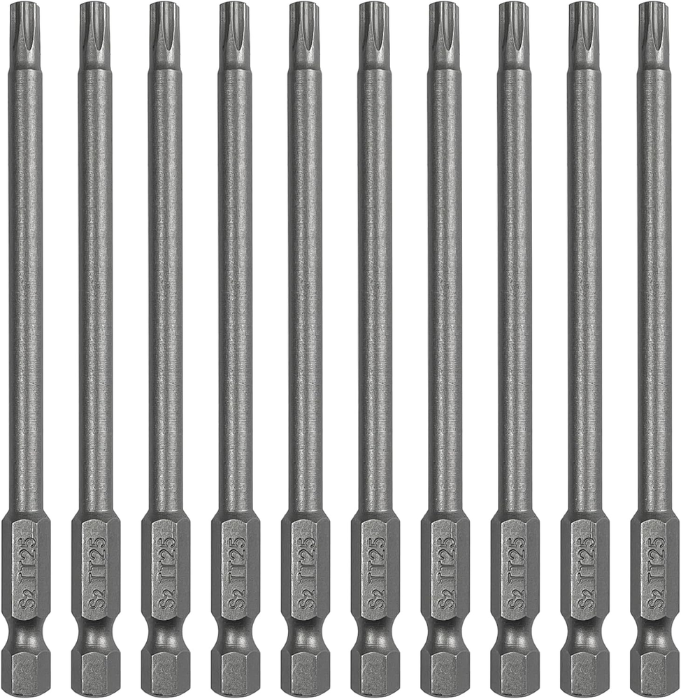 10PCS 4-Inch Magnetic T25 Torx Screwdriver Bit Set