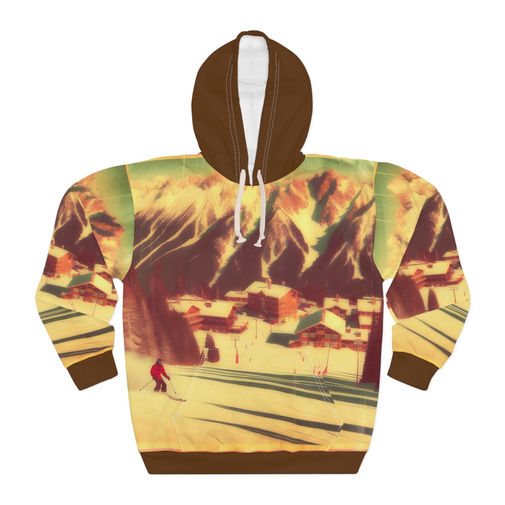 Skiing Utah All Over Print Pullover Hoodie Travel Outdoor Apparel Ski Style
