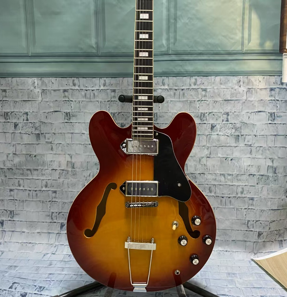 Premium ES335 Semi-Hollow Electric Guitar with Chrome Hardware & P90 Pickups