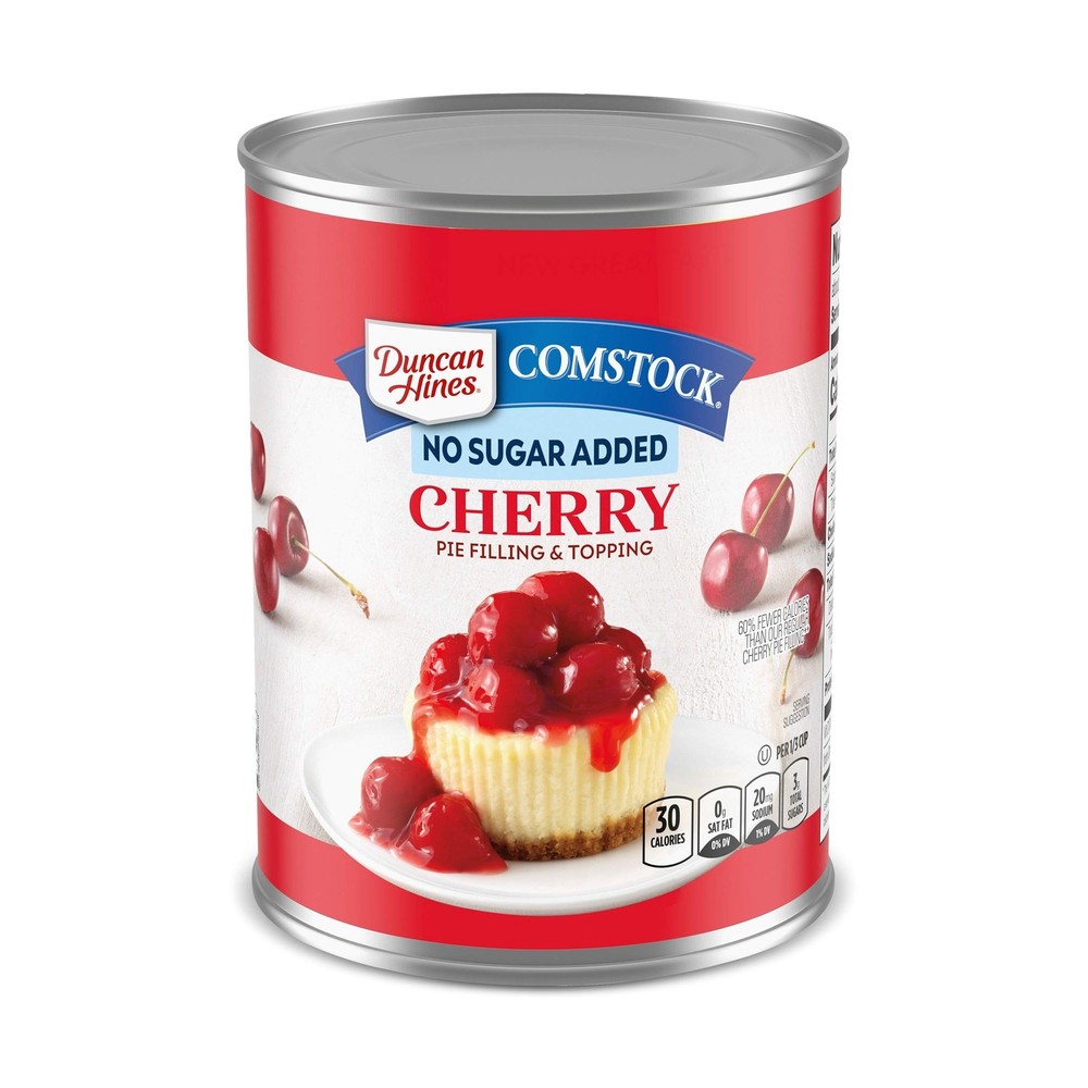 Duncan Hines Comstock No Sugar Added Pie Filling & Topping, Cherry, 20 Ounce ...