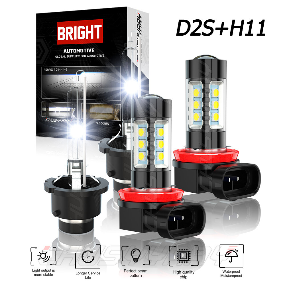 2005-2007 Volvo S40 D2S H11 HID Low Beam Fog Light Bulbs 4-Pack