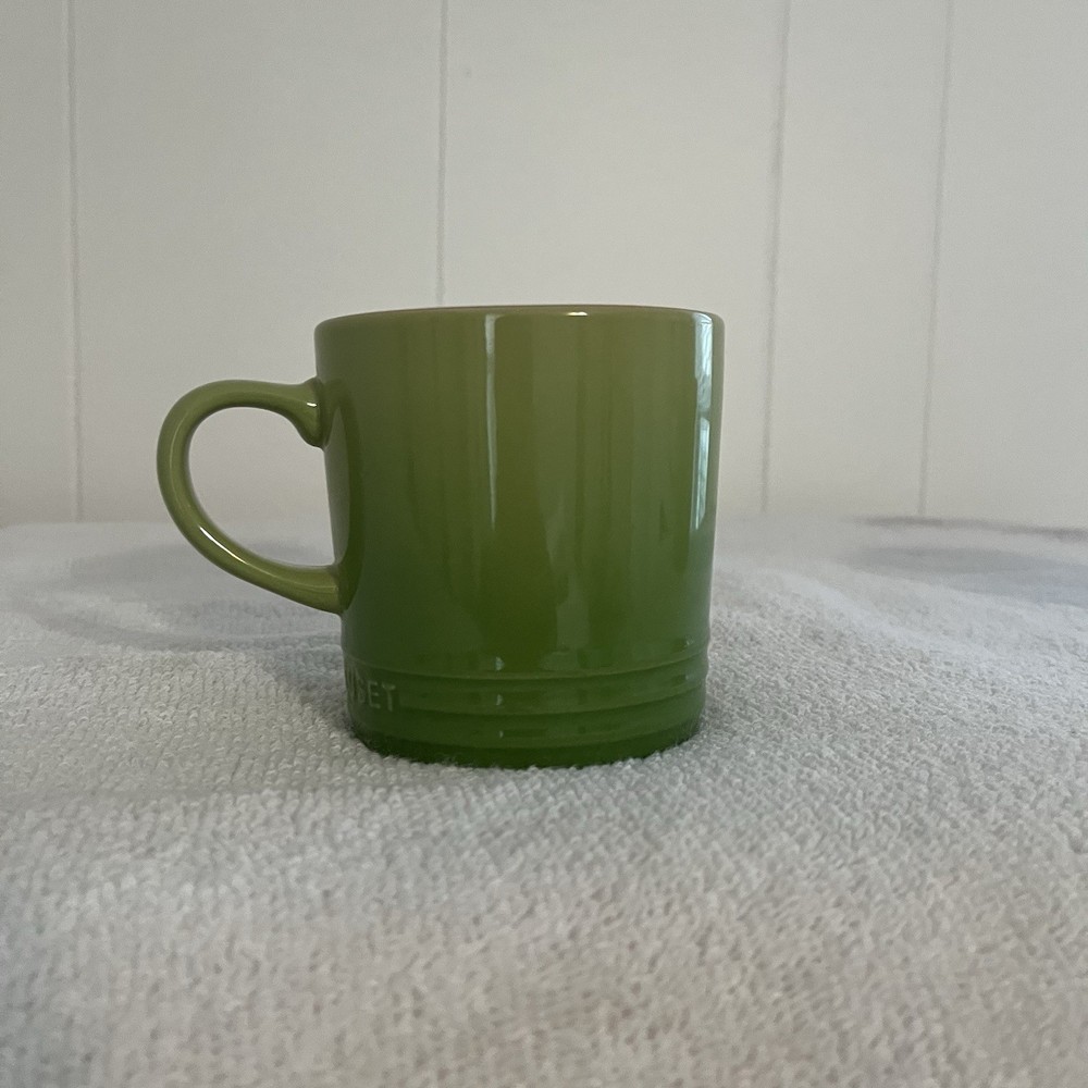 Le Creuset Bamboo London Mug 12 oz Stoneware Green Ombre Organic Modernism